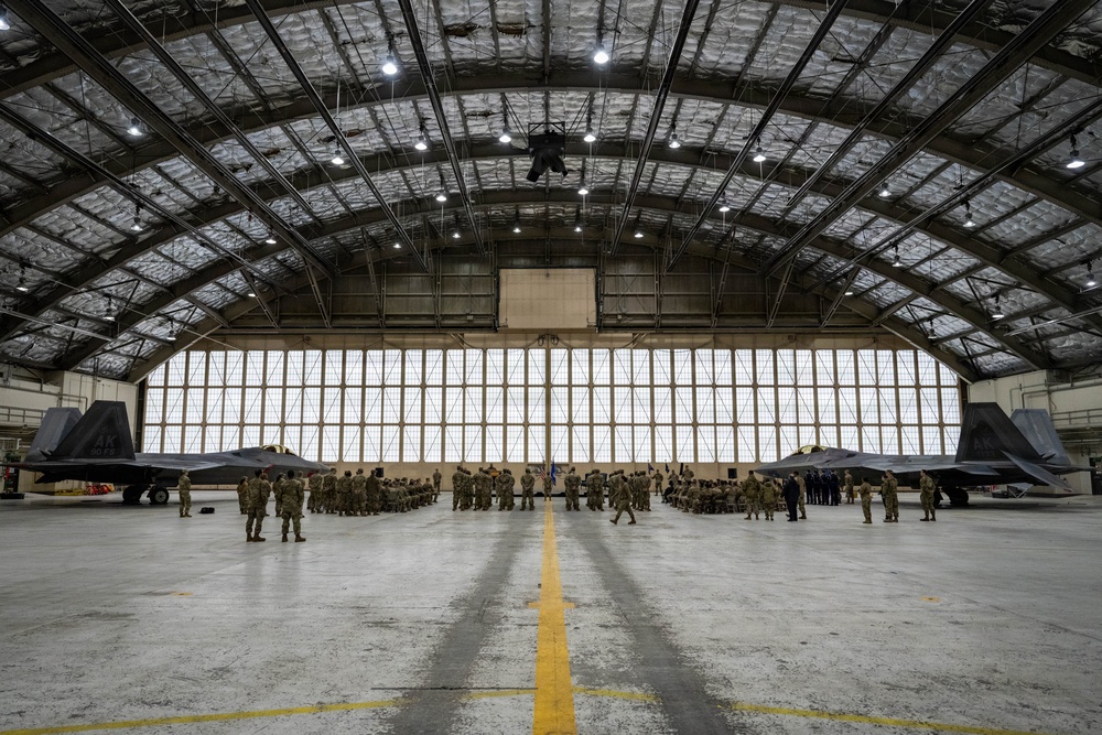 The door to the 90th and 525th FGS closes as the 3d AMXS opens