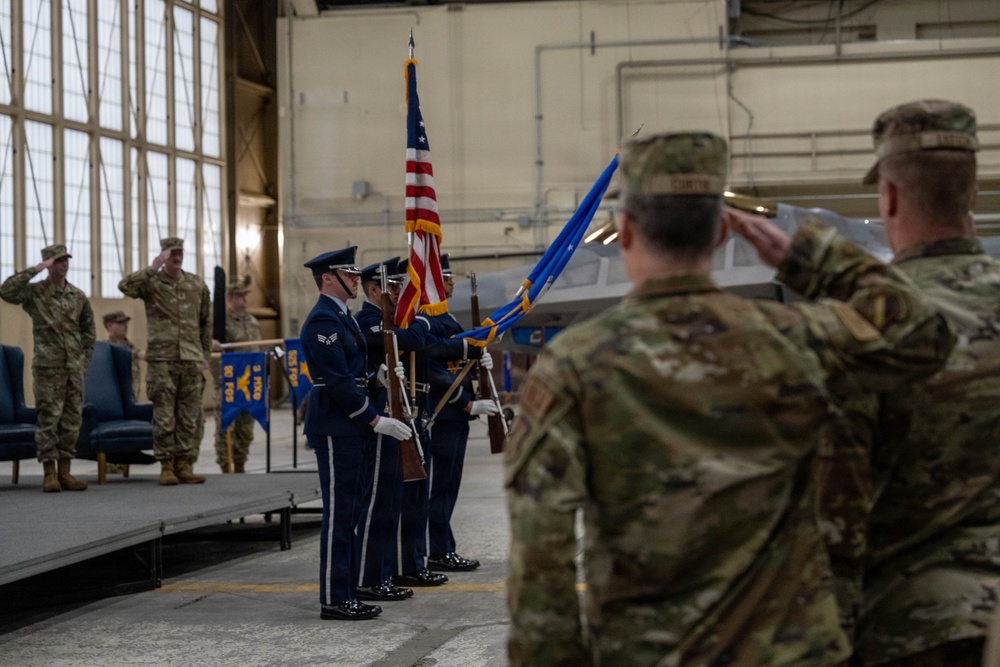 The door to the 90th and 525th FGS closes as the 3d AMXS opens