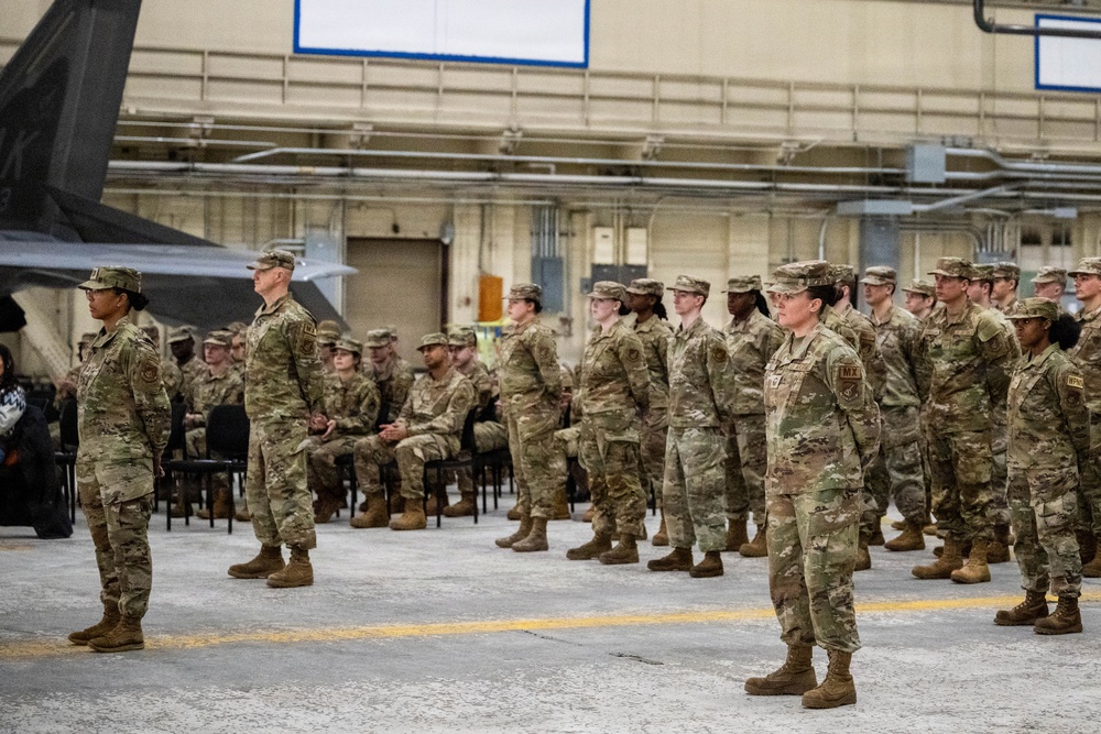 The door to the 90th and 525th FGS closes as the 3d AMXS opens