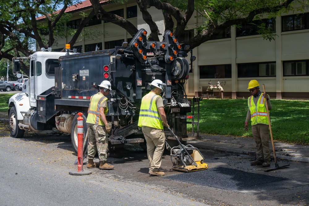 647 CES repair roads after Kona storms