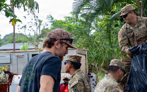 Hawaii National Guard assists Waialua residents with debris removal, water distribution