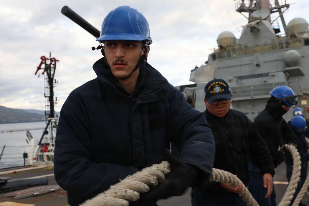 USS Thomas Hudner (DDG 116) Departs Souda Bay, Greece