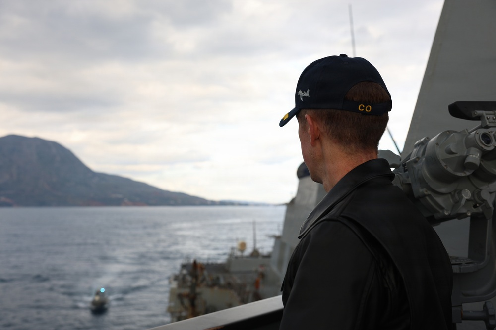USS Thomas Hudner (DDG 116) Departs Souda Bay, Greece