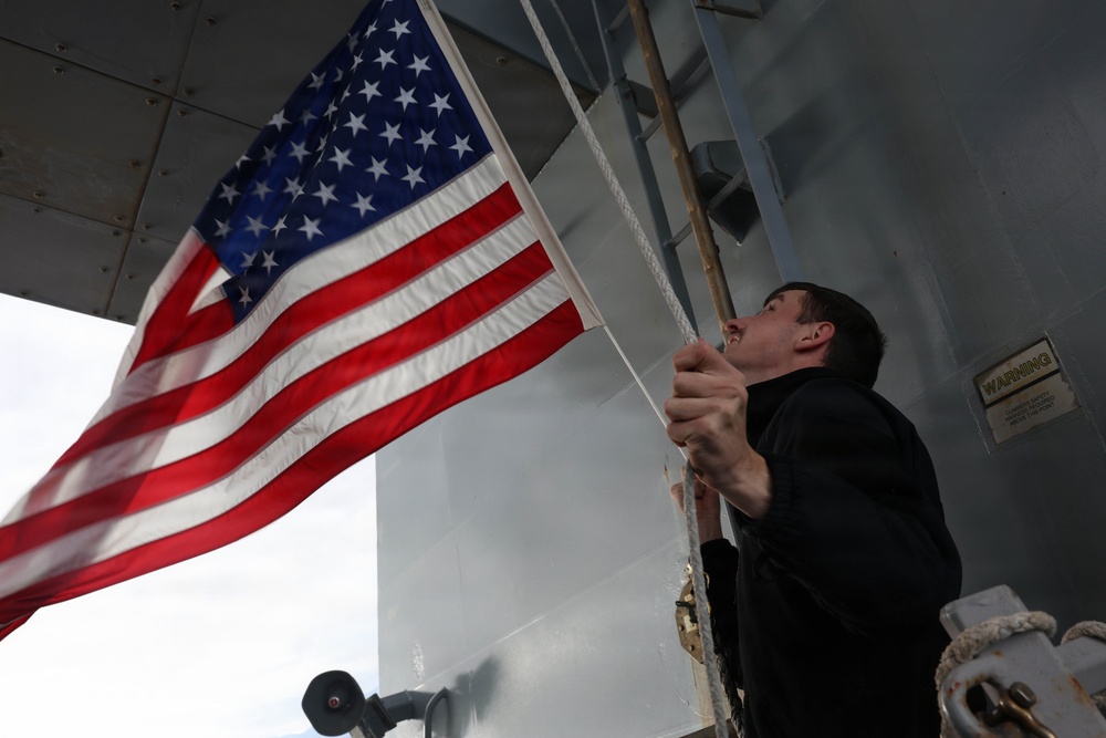 USS Thomas Hudner (DDG 116) Departs Souda Bay, Greece