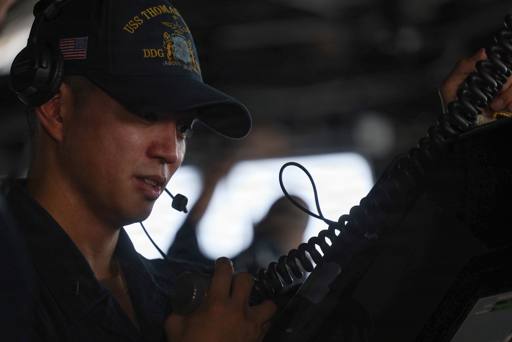 USS Thomas Hudner (DDG 116) Conducts a Replenishment-at-Sea