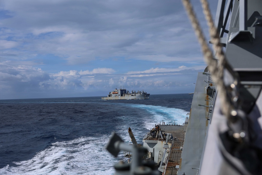 USS Thomas Hudner (DDG 116) Conducts a Replenishment-at-Sea