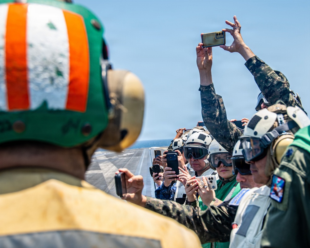 Distinguished Visitors from El Salvador Observe Nimitz Flight Operations