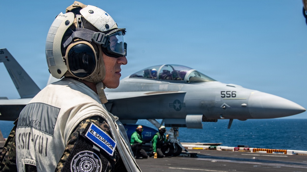 Distinguished Visitors from El Salvador Observe Nimitz Flight Operations