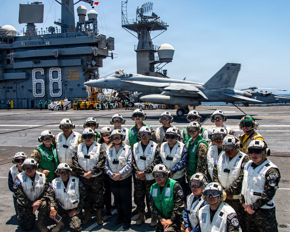 Distinguished Visitors from El Salvador Observe Nimitz Flight Operations