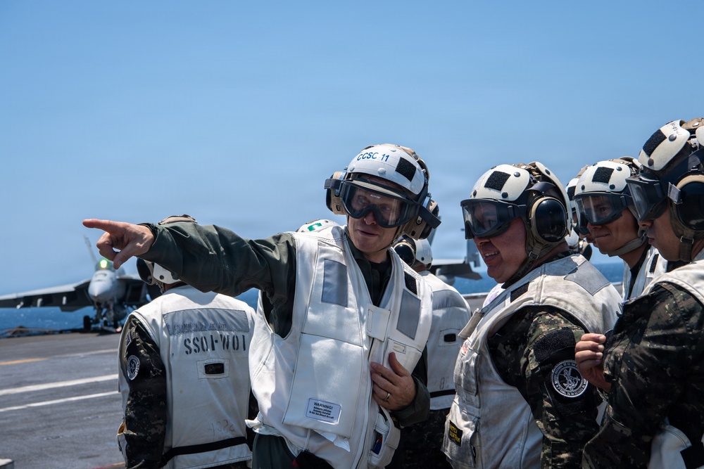 Distinguished Visitors from El Salvador Observe Nimitz Flight Operations