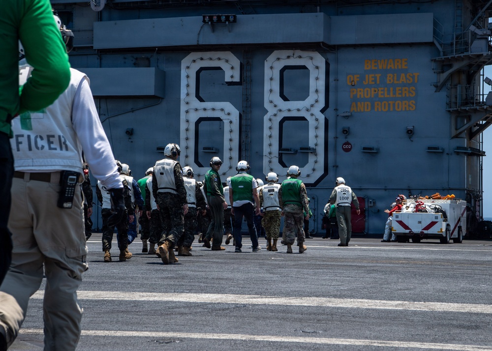 Distinguished Visitors from El Salvador Observe Nimitz Flight Operations