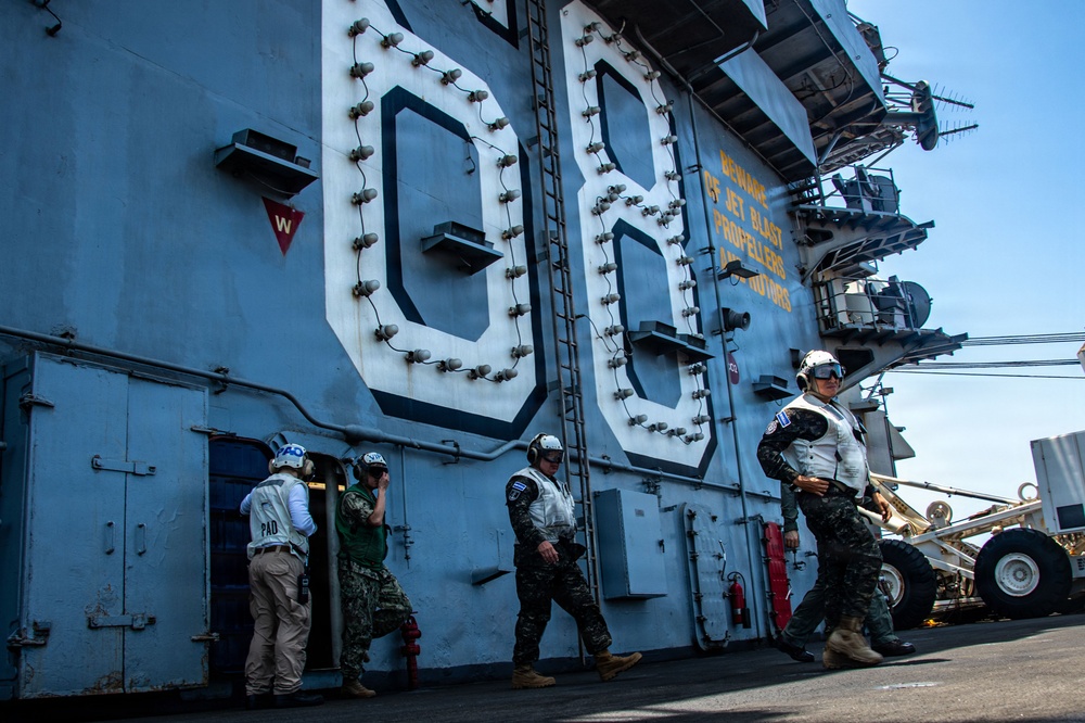 Distinguished Visitors from El Salvador Observe Nimitz Flight Operations