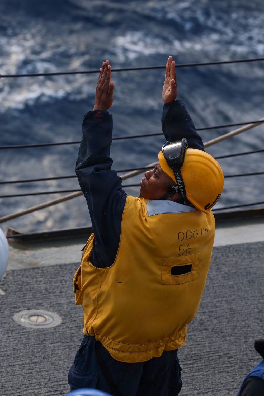 USS Thomas Hudner (DDG116) Conducts a Replenishment-at-Sea