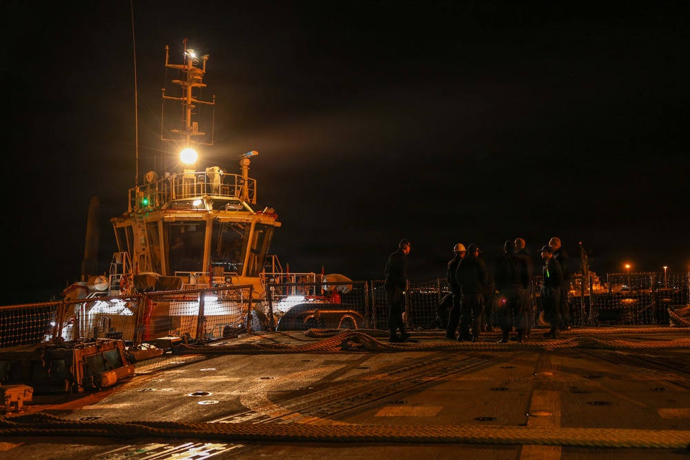 USS Thomas Hudner (DDG 116) Departs Souda Bay, Greece March 27, 2026.