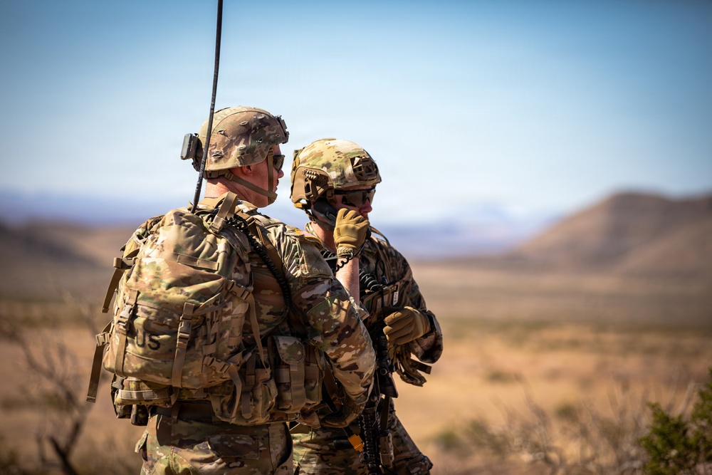 Task Force Seminole soldiers conduct combined arms live-fire exercise at Fort Bliss