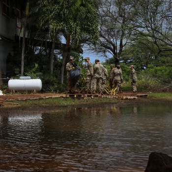 Hawaii National Guard assists Waialua residents with flood debris removal