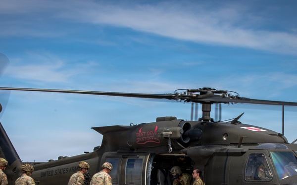 Task Force Seminole conducts air medical evacuation training at Fort Bliss