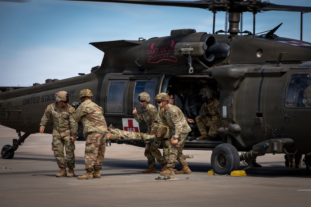 Task Force Seminole conducts air medical evacuation training at Fort Bliss