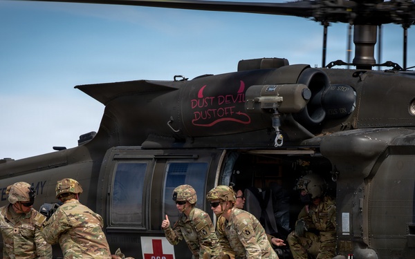 Task Force Seminole conducts air medical evacuation training at Fort Bliss