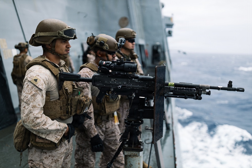 11th MEU Marines, Sailors Conduct a Defense of the Amphibious Task Force Drill aboard USS Portland