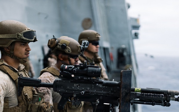 11th MEU Marines, Sailors Conduct a Defense of the Amphibious Task Force Drill aboard USS Portland