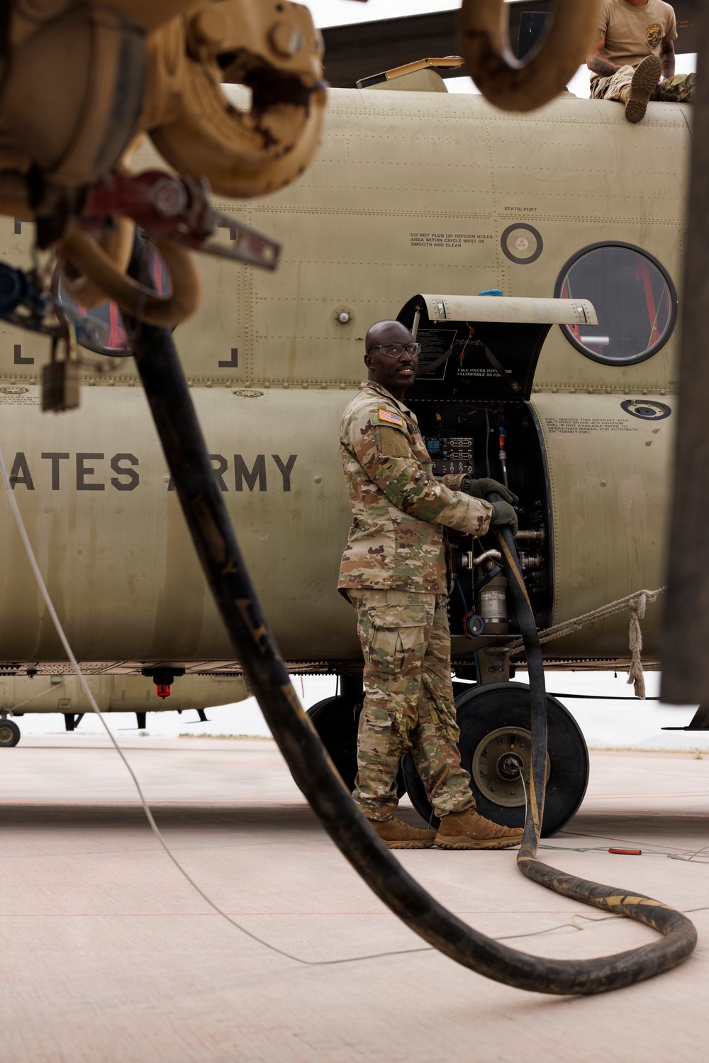 Soldiers Conduct Maintenance and Refueling to Support Border Operations