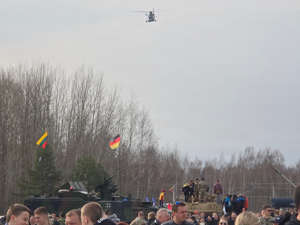 Lithuanian SAR helicopter fly over Runway Run 26