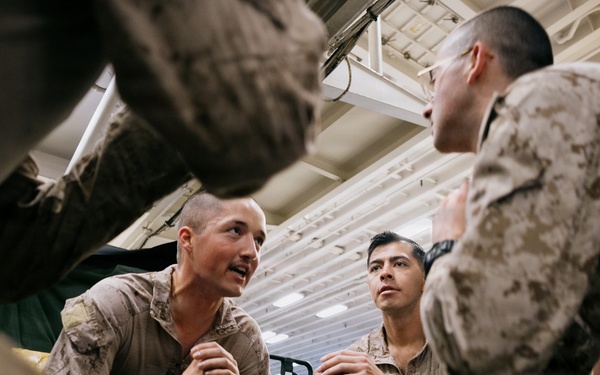 11th MEU Marines Conduct Lance Corporal Leadership and Ethics Seminar Culminating PT Aboard USS Boxer