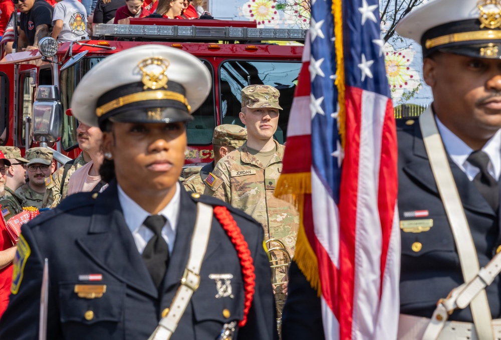 338th Army Band participates in Cincinnati Reds Opening Day Parade