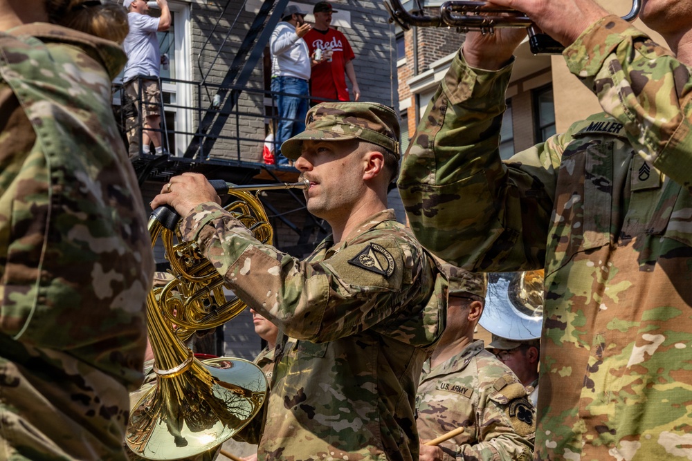 338th Army Band participates in Cincinnati Reds Opening Day Parade