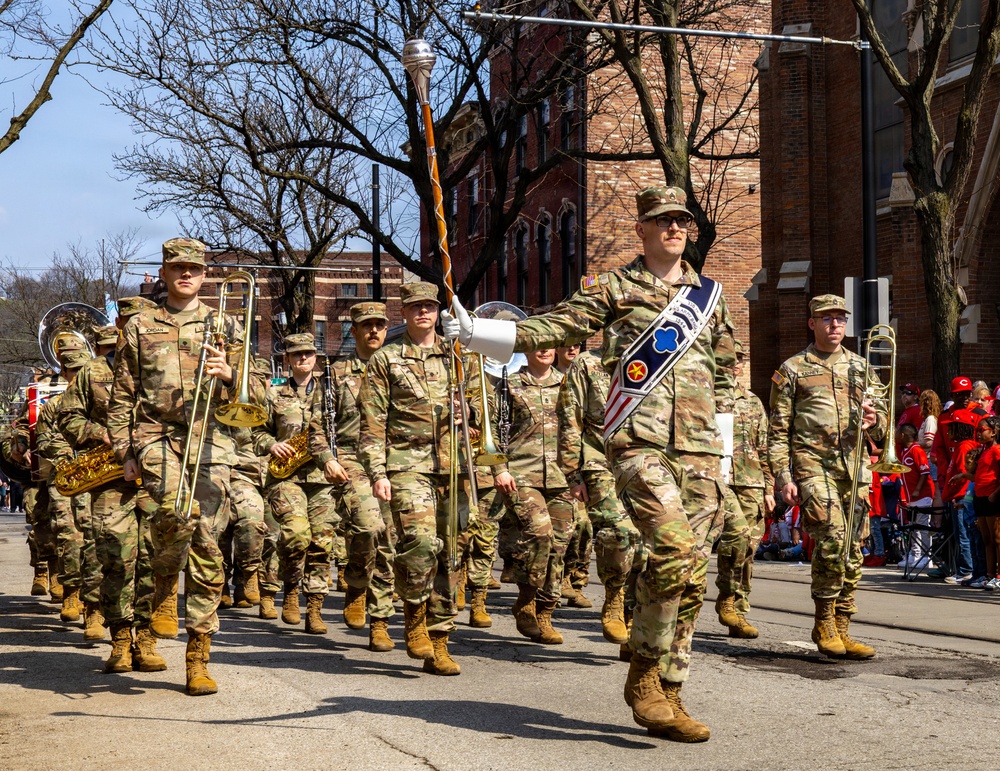 338th Army Band participates in Cincinnati Reds Opening Day Parade