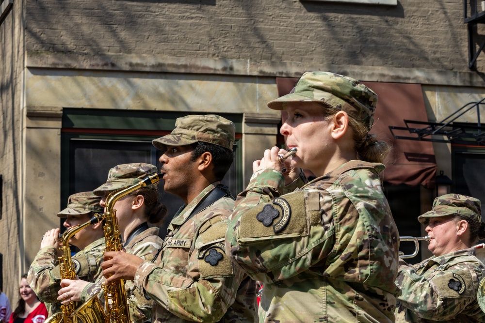 338th Army Band participates in Cincinnati Reds Opening Day Parade