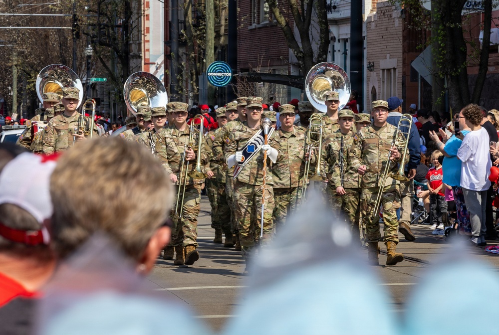 338th Army Band participates in Cincinnati Reds Opening Day Parade