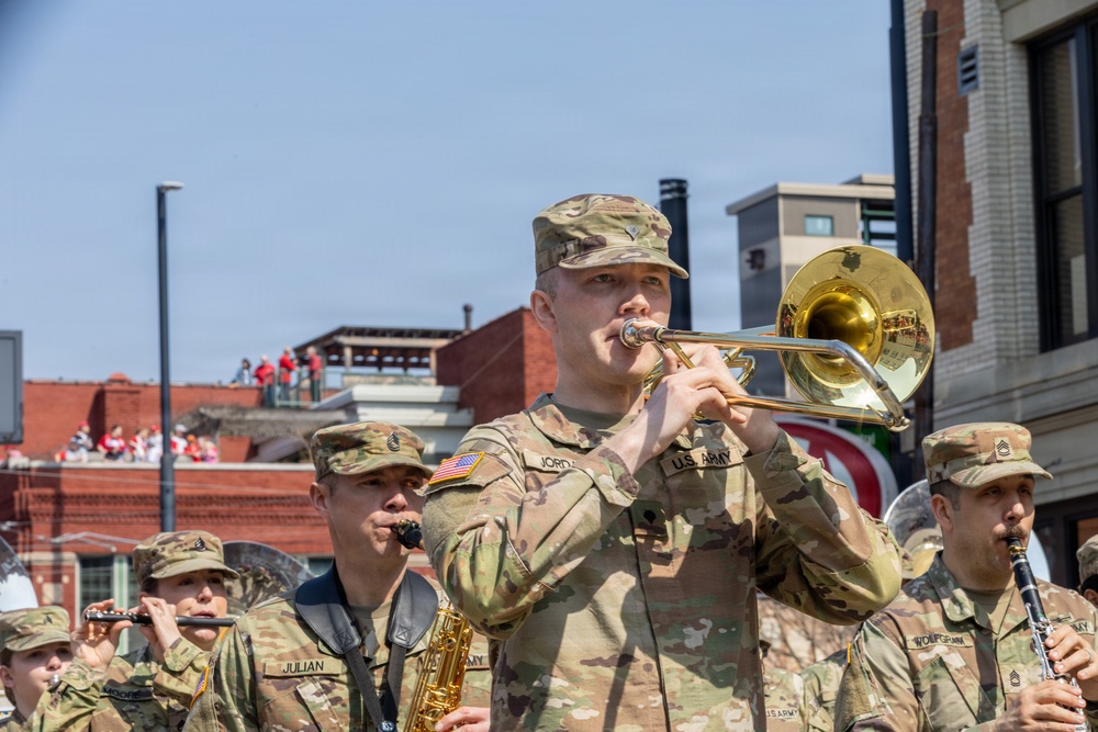 338th Army Band participates in Cincinnati Reds Opening Day Parade