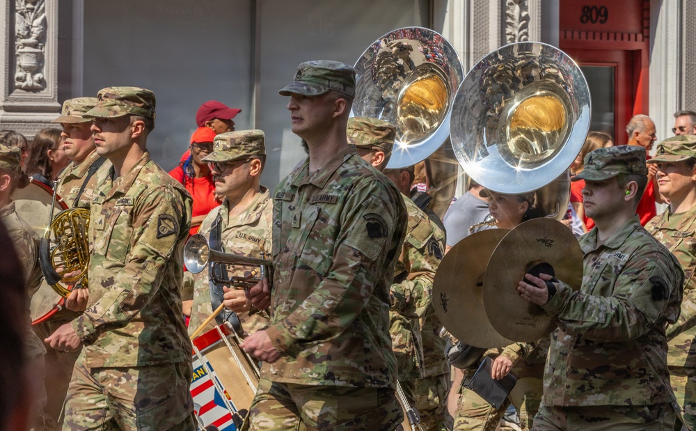 338th Army Band participates in Cincinnati Reds Opening Day Parade