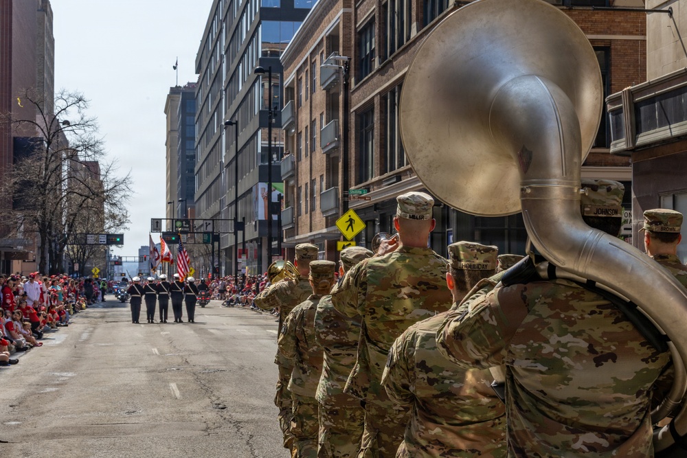 338th Army Band participates in Cincinnati Reds Opening Day Parade