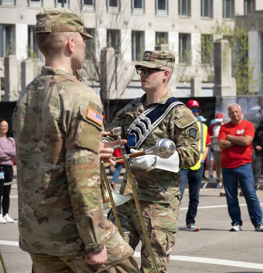 338th Army Band participates in Cincinnati Reds Opening Day Parade