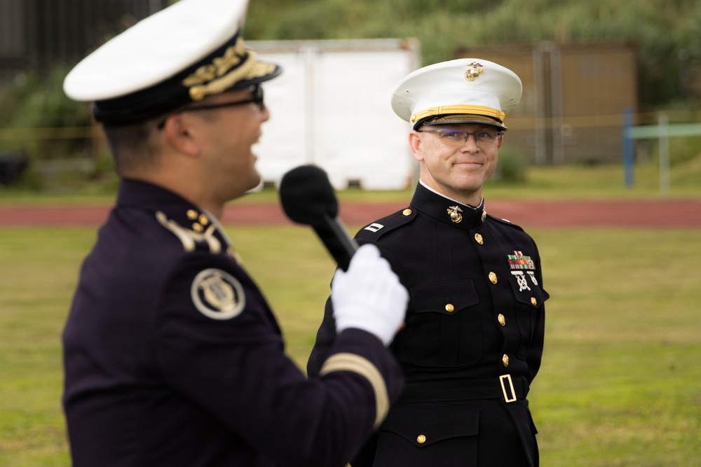 III MEF, JGSDF Bands Perform for Leaders for Camp Yonaguni 10th Anniversary