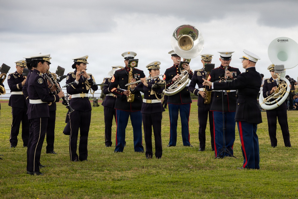 III MEF, JGSDF Bands Perform for Leaders for Camp Yonaguni 10th Anniversary