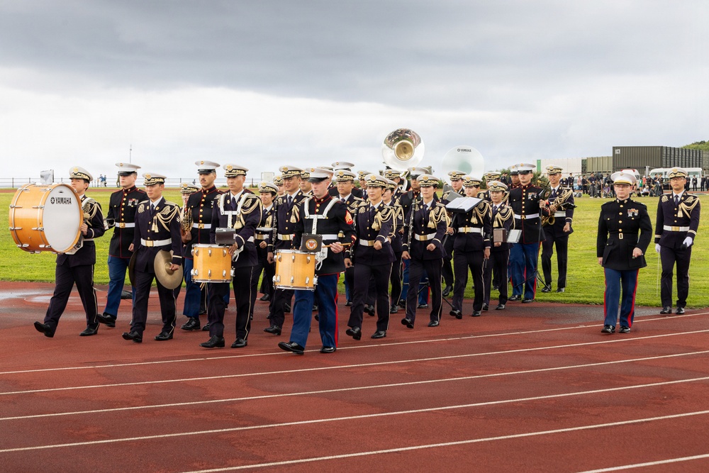III MEF, JGSDF Bands Perform for Leaders for Camp Yonaguni 10th Anniversar