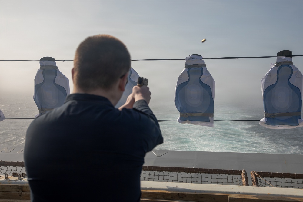 Small Arms Live Fire Exercise Aboard USS Arlington (LPD 24)