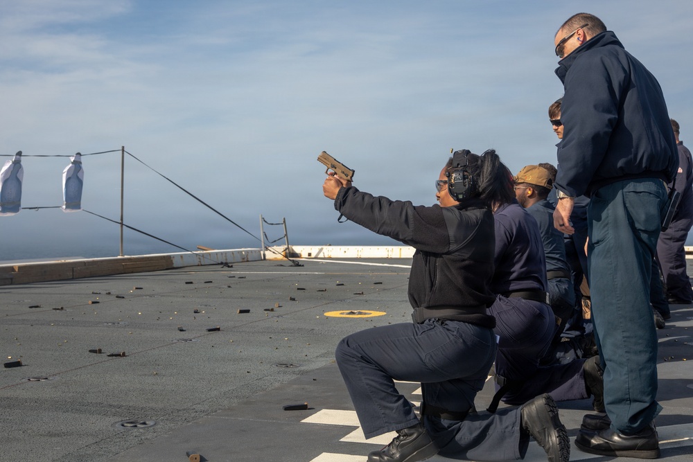 Small Arms Live Fire Exercise Aboard USS Arlington (LPD 24)