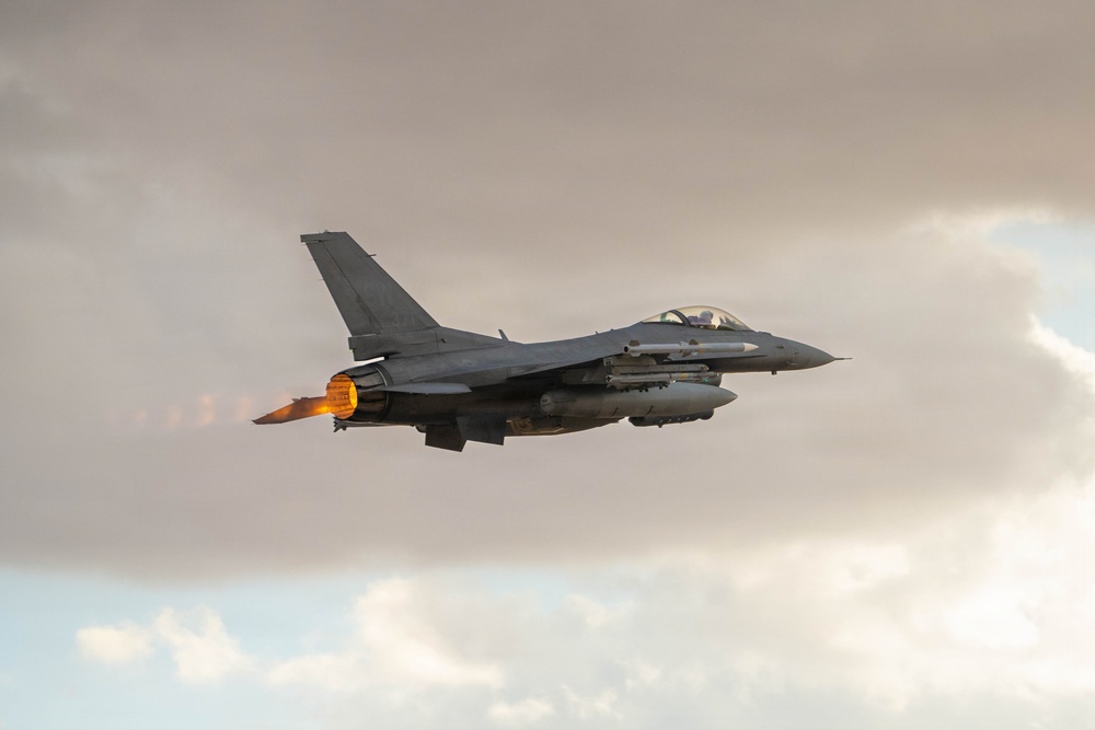 U.S. Air Force F-16s Take Off