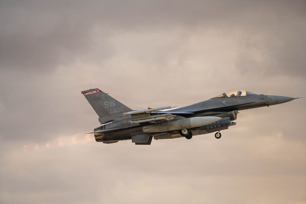 U.S. Air Force F-16s Take Off
