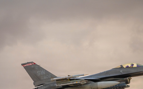 U.S. Air Force F-16s Take Off