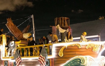 Navy Band Southeast performs at Krewe of Bacchus Parade aboard the USS Constitution Float - New Orleans, LA