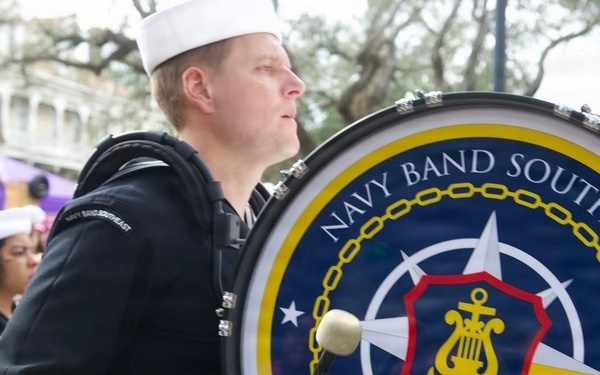 Navy Band Southeast performs at Krewe of Tucks Parade (Mardi Gras) - New Orleans, LA