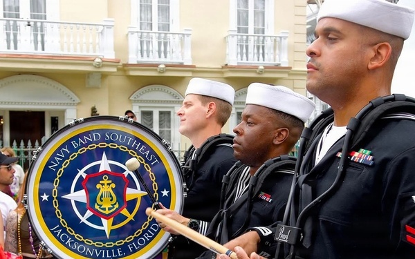 Navy Band Southeast performs at Krewe of Tucks Parade (Mardi Gras) - New Orleans, LA