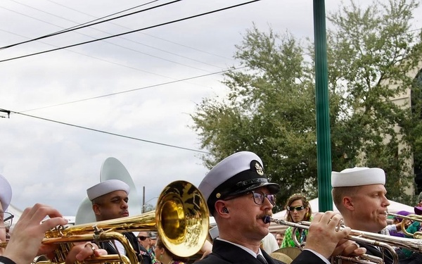Navy Band Southeast performs at Krewe of Tucks Parade (Mardi Gras) - New Orleans, LA