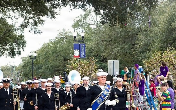 Navy Band Southeast performs at Krewe of Tucks Parade (Mardi Gras) - New Orleans, LA